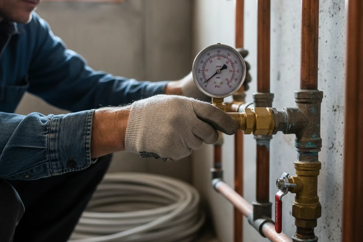 Pressure testing a repaired line during Water Line Repair in Granite Falls